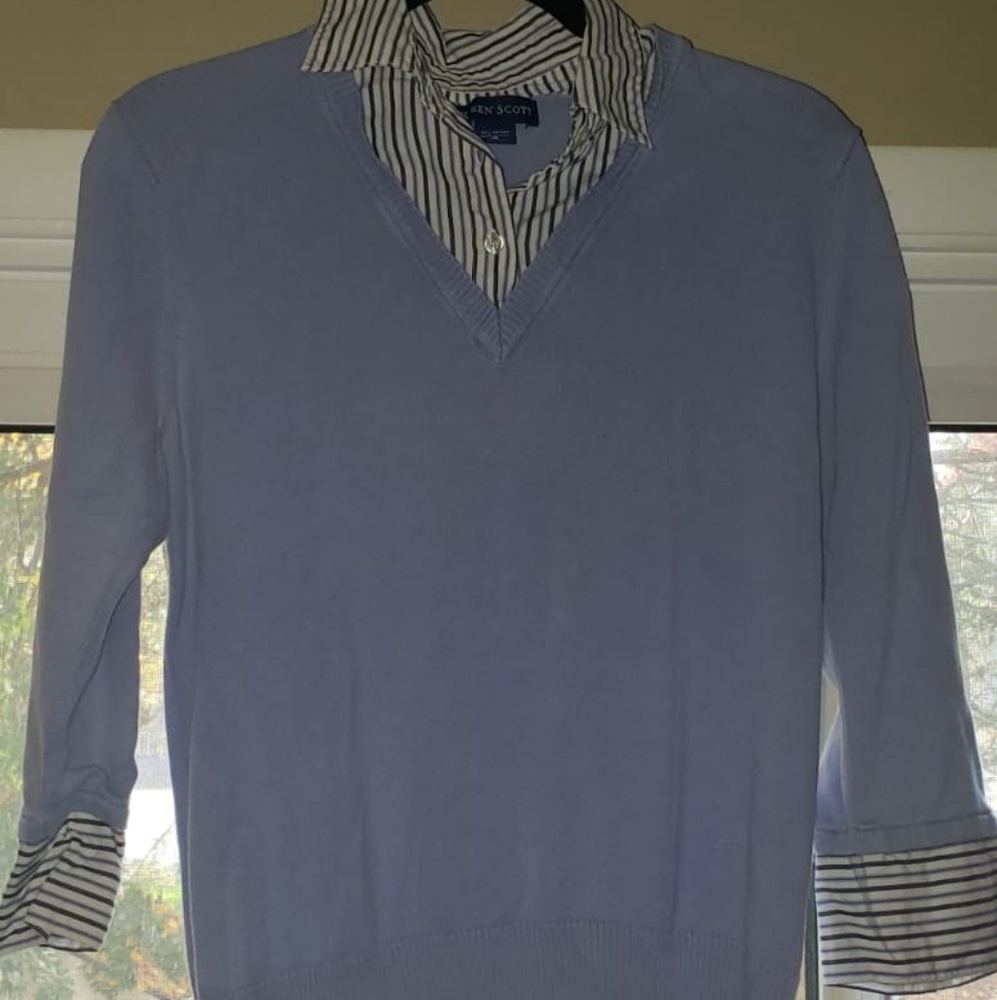 Mock two piece blouse